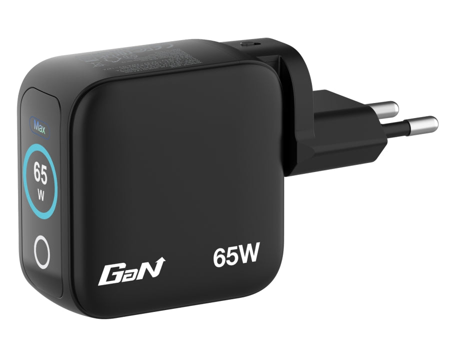 Зарядно устройство Verbatim Mini GaN 65W с дисплей
