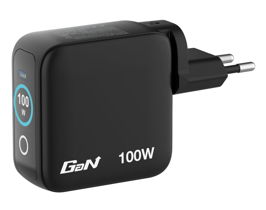 Зарядно устройство Verbatim Mini GaN 100W с дисплей