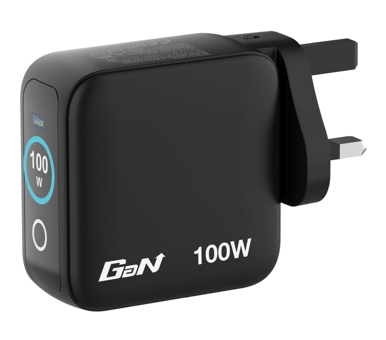 Зарядно устройство Verbatim Mini GaN 100W с дисплей