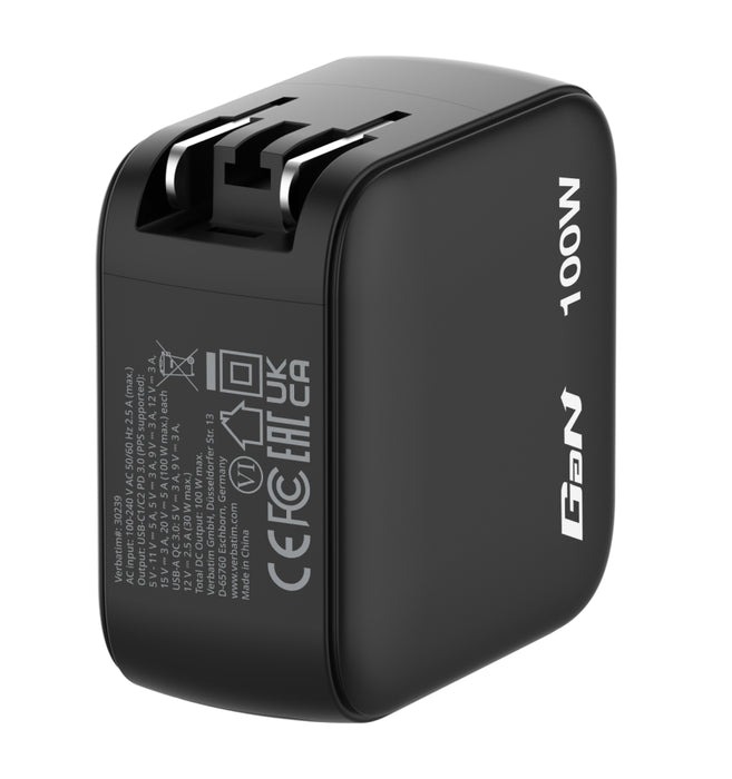 Зарядно устройство Verbatim Mini GaN 100W с дисплей