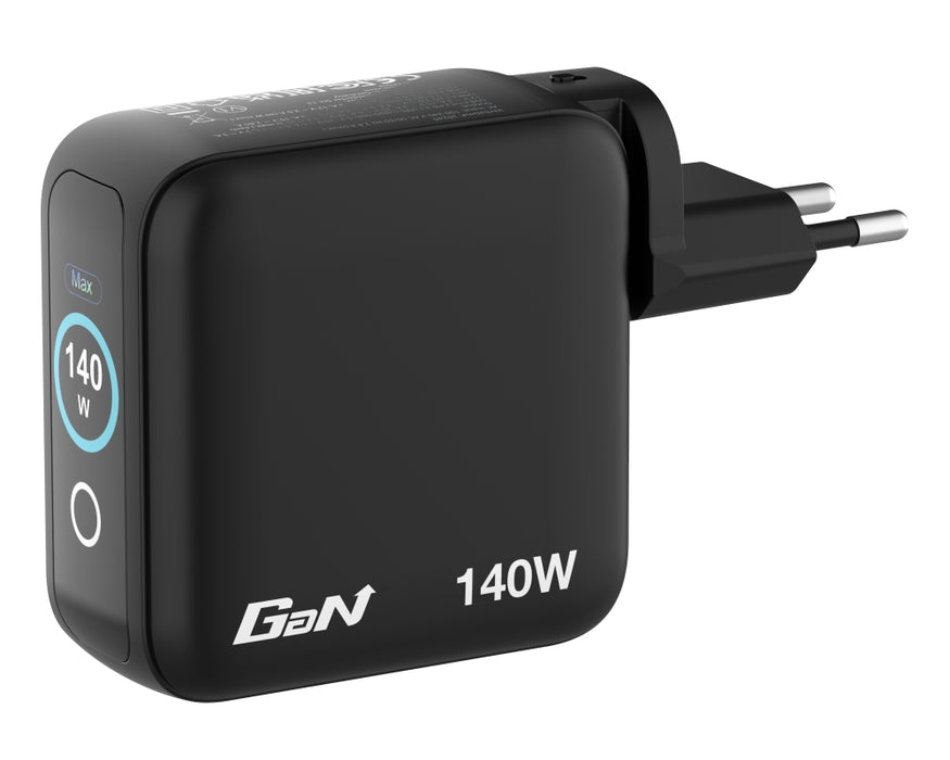 Зарядно устройство Verbatim Mini GaN 140W с дисплей