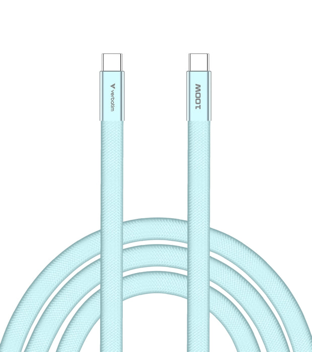 Кабел Verbatim Sync & Charge SoftTouch USB-C към C 100W 120 см - син
