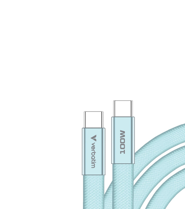 Кабел Verbatim Sync & Charge SoftTouch USB-C към C 100W 120 см - син