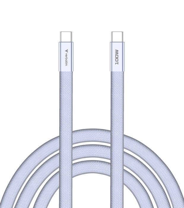 Кабел Verbatim Sync & Charge SoftTouch USB-C към C 100W 120 см - лилав