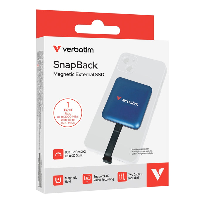 SSD диск Verbatim SnapBack 1TB син металик