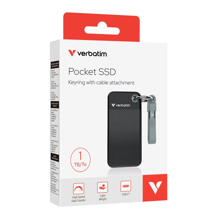 Verbatim Pocket SSD USB 3.2 Gen 2 1TB черен/сив