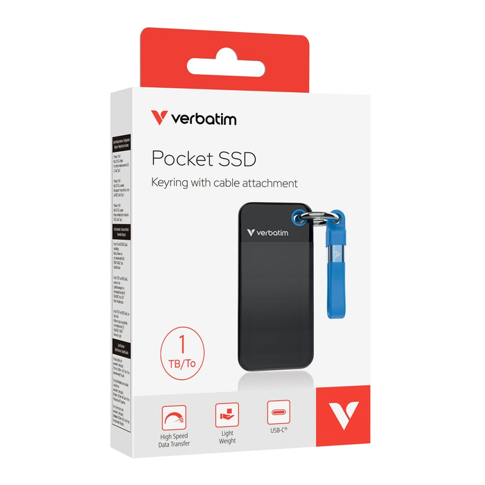 Verbatim Pocket SSD USB 3.2 Gen 2 1TB черен/син
