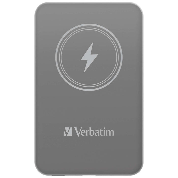 Verbatim MCP-5GY Power Pack 5000 mAh с UBS-C PD 20W / Магнитно безжично зареждане 15W Сив