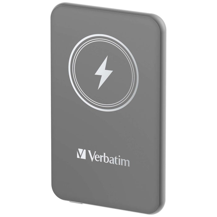Verbatim MCP-5GY Power Pack 5000 mAh с UBS-C PD 20W / Магнитно безжично зареждане 15W Сив
