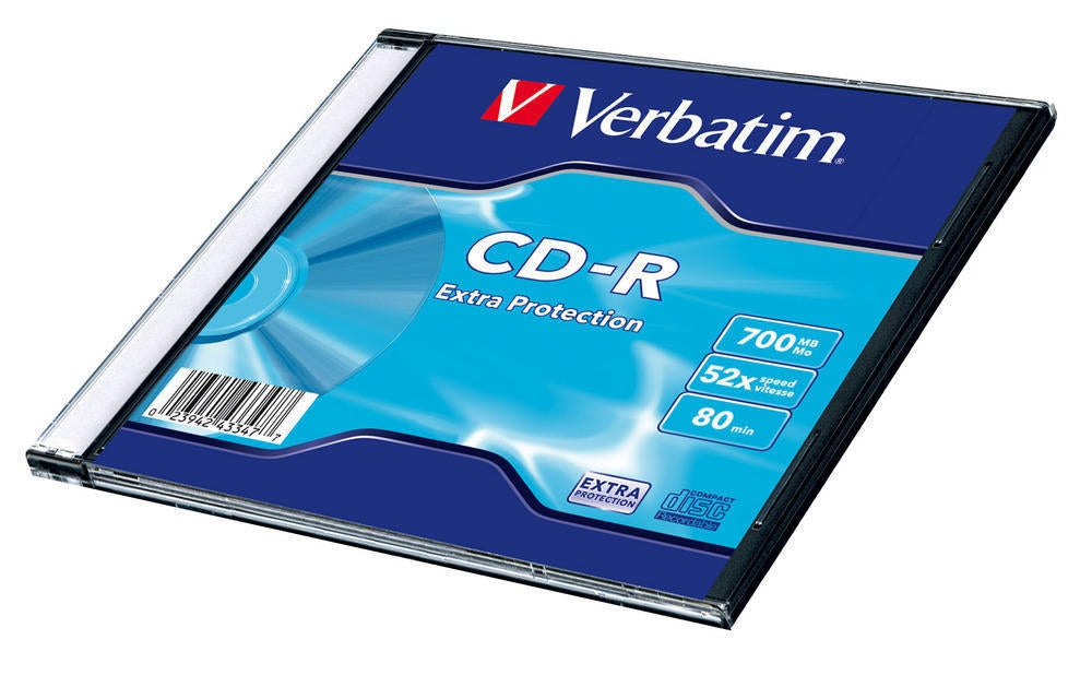 Verbatim CD-R 52X SC SINGLE WRAP 700MB ДОПЪЛНИТЕЛНА ЗАЩИТА