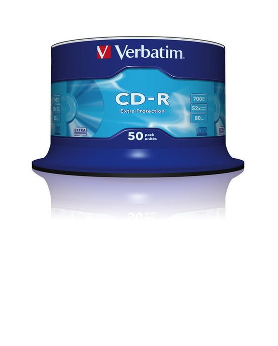 Verbatim CD-R 700MB 52X ДОПЪЛНИТЕЛНА ЗАЩИТА ПОВЪРХНОСТ (50 ОПАКОВКИ)
