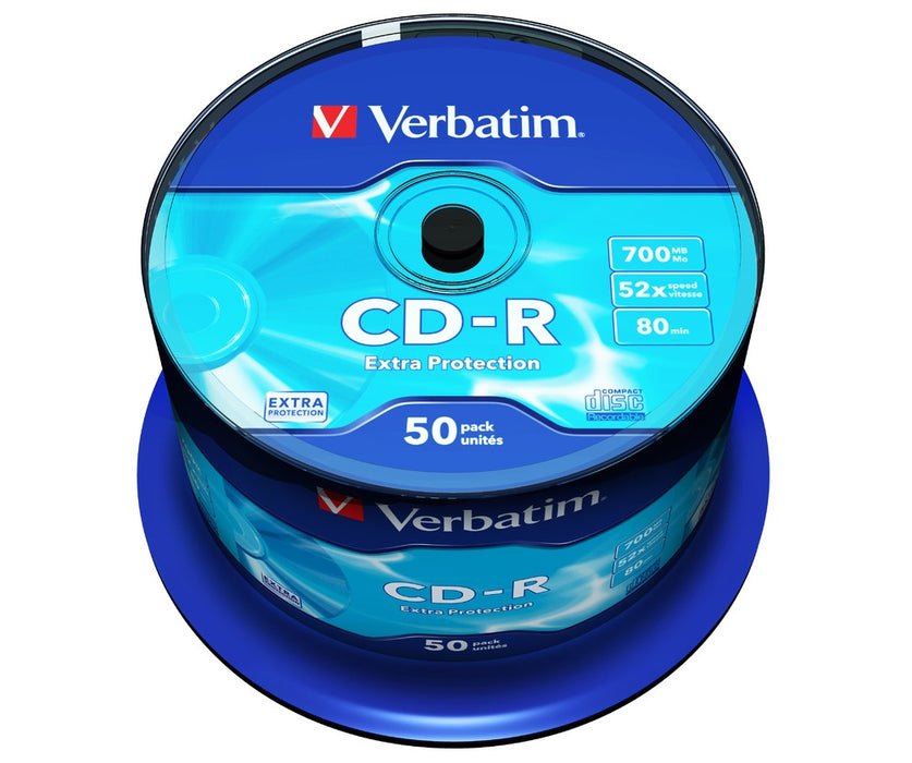 Verbatim CD-R 700MB 52X ДОПЪЛНИТЕЛНА ЗАЩИТА ПОВЪРХНОСТ (50 ОПАКОВКИ)