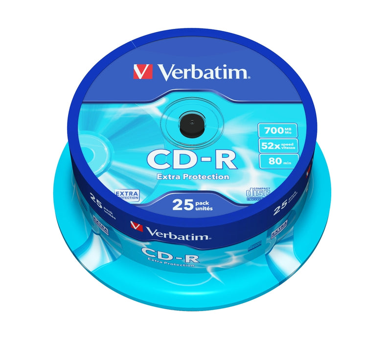 Verbatim CD-R 700MB 52X ДОПЪЛНИТЕЛНА ЗАЩИТА ПОВЪРХНОСТ (25 ОПАКОВКИ)
