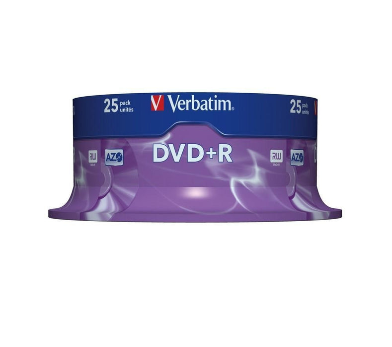 Verbatim DVD+R AZO 4.7GB 16X МАТОВО СРЕБРИСТА ПОВЪРХНОСТ (25 ОПАКОВКИ)