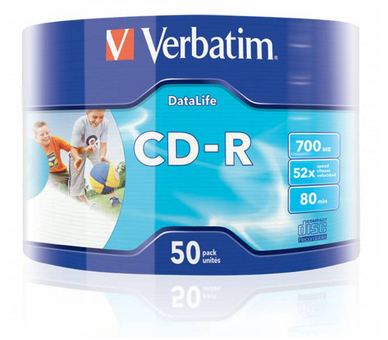 Verbatim CD-R Data Life 700MB (PRINTABLE) - 50 бр. в целофан