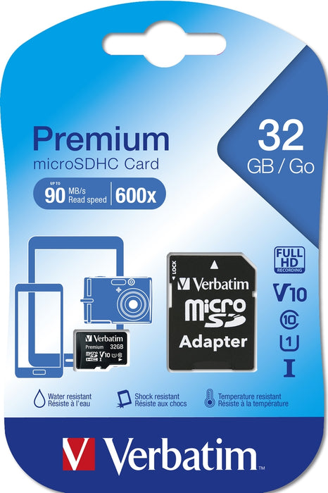 Verbatim Premium micro SDHC 32GB клас 10 (вкл. адаптер)