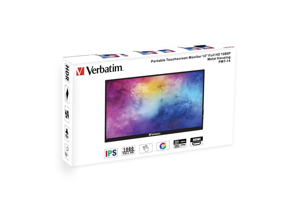 Verbatim PMT-14 преносим сензорен монитор 14" Full HD 1080p метален корпус