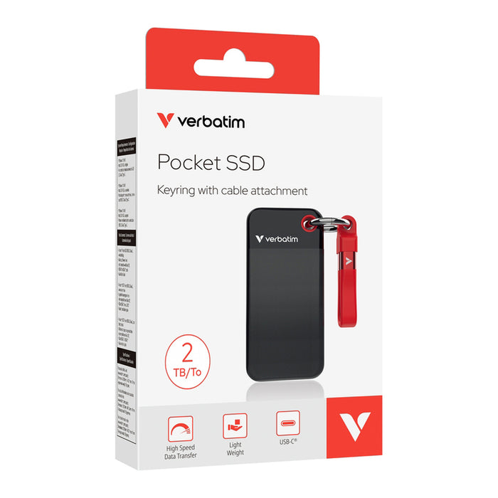 Външен диск VERBATIM POCKET 2TB BLACK/RED 32196