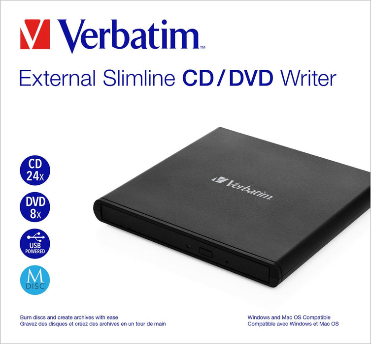 Verbatim Mobile DVD ReWriter USB 2.0 черен (лека версия)