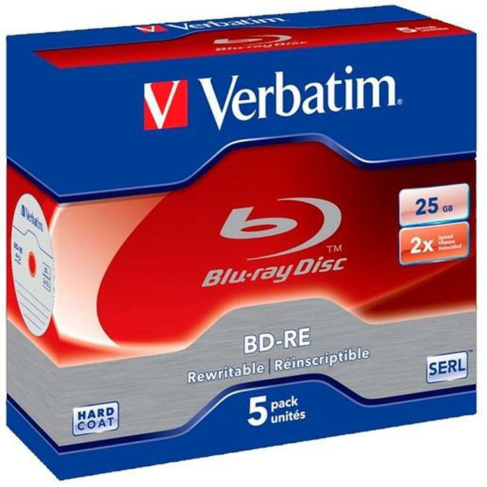 Blu-ray BD-RE Verbatim 25 GB 6x 5 Части (10 броя)
