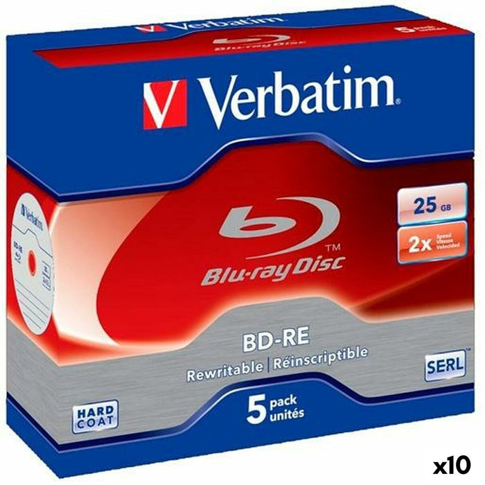 Blu-ray BD-RE Verbatim 25 GB 6x 5 Части (10 броя)
