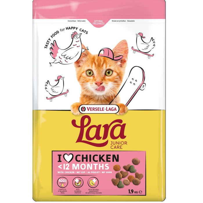 VERSELE-LAGA Lara Junior Chicken - суха храна за котки - 1,9 кг