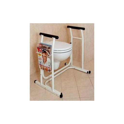 Verstellbarer Toilettensitz mit Platz für Zeitung weiß