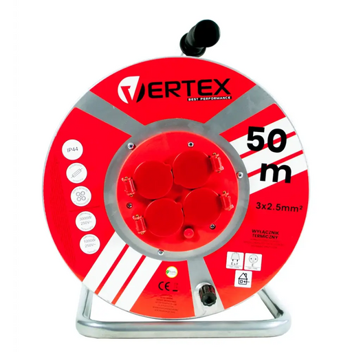 VERTEX PB50METAL Удължителен кабел 50 m 3x2,5 mm 3000 W