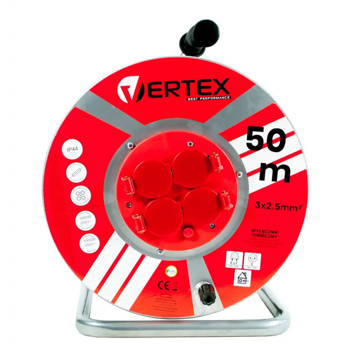 VERTEX PB50METAL Удължителен кабел 50 m 3x2,5 mm 3000 W