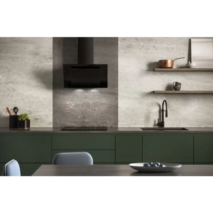 Вертикален Eco Duo Glass Стенен аспиратор за комин Черен