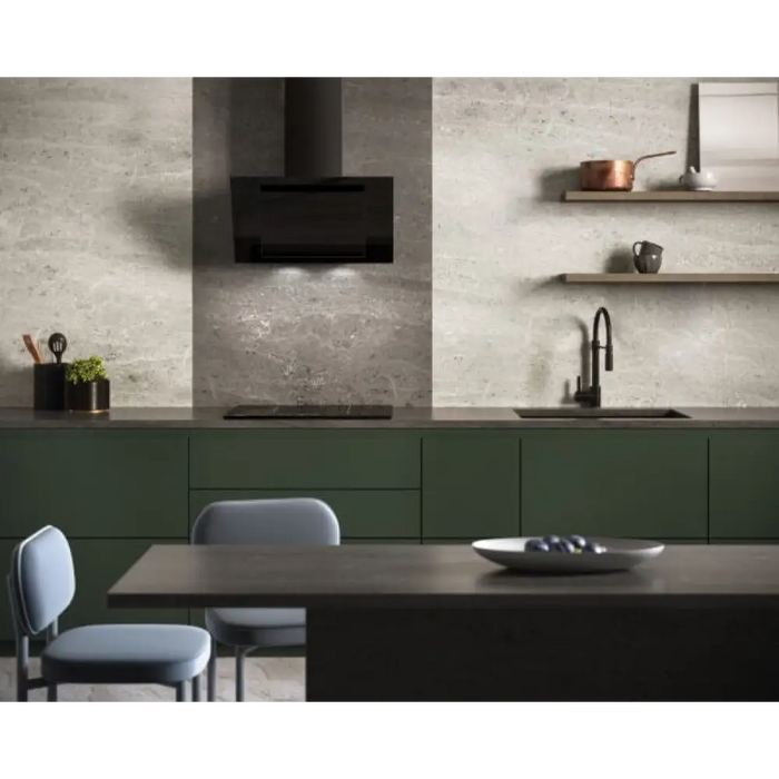 Вертикален Eco Duo Glass Стенен аспиратор за комин Черен