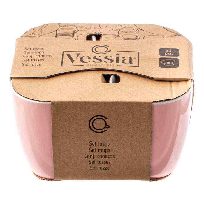 ЧАША 4 БР 410 ML РОЗОВА VESSIA