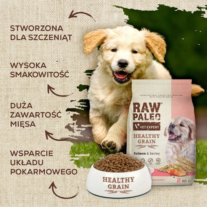 VET EXPERT Raw Paleo Healthy Grain Puppy Salmon and barley