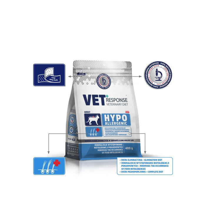 VET RESPONSE Хипоалергенна - суха храна за котки - 400 г