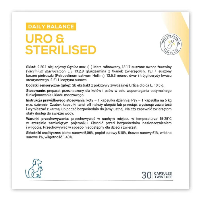 VETEXPERT Uro & Sterilised - хранителни добавки за кучета