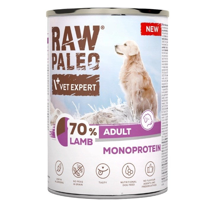 VETEXPERT Raw Paleo Mono Lamb - мокра храна за кучета - 400 г