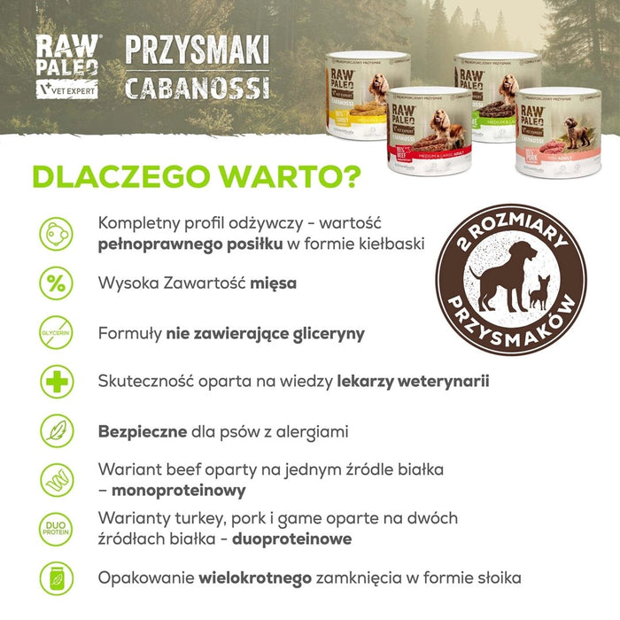 VetExpert Raw Paleo Cabanossi дивеч средно голям 100 г