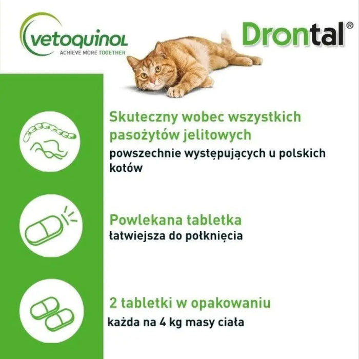 VETOQUINOL Drontal - противопаразитни таблетки за котки - 2