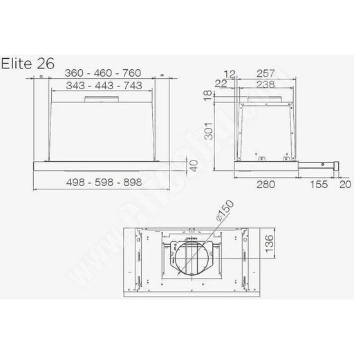 Вграден абсорбатор Elica ELITE26 IX 60