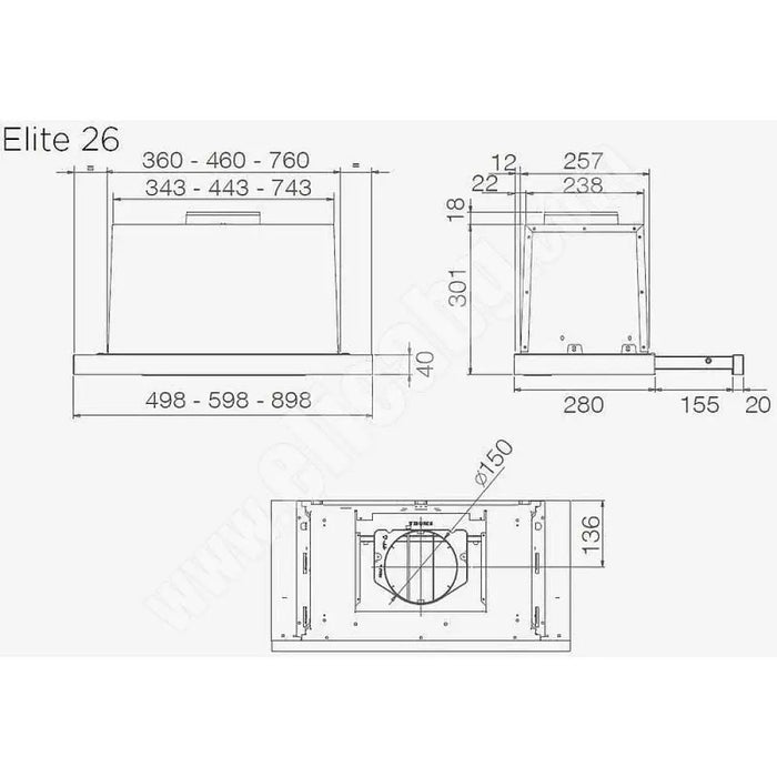 Вграден абсорбатор Elica ELITE26 IX 60