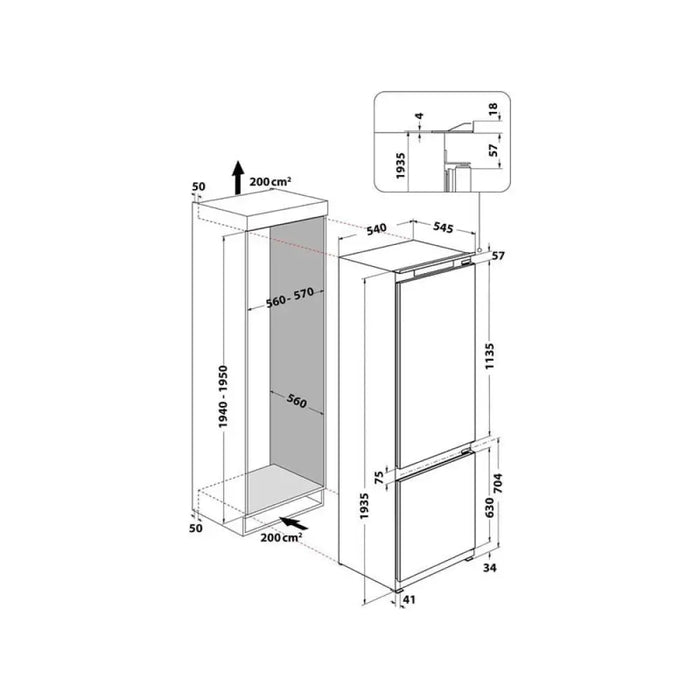 Вграден хладилник с фризер Hotpoint-Ariston HAC20D011A1 300