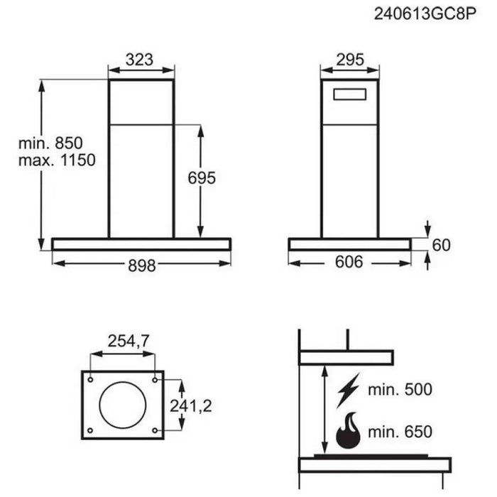 Вграден абсорбатор AEG GI87D91CB (ST)