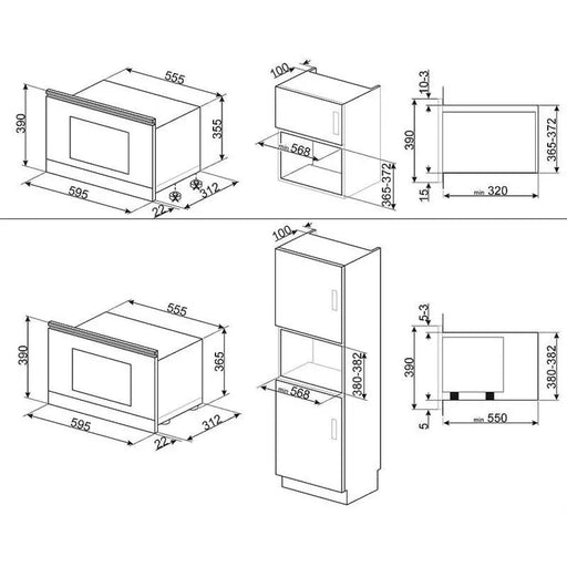 Вградена микровълнова фурна SMEG MP722PO Механично 22