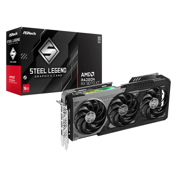 Видео карта ASRock RADEON RX 9070 XT STEEL LEGEND DARK 16GB