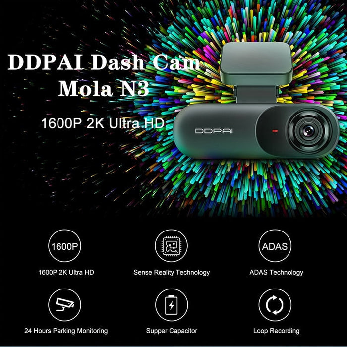 Видеорегистратор Xiaomi DDPAI Dash Cam Mola N3 1600P HD 2K 