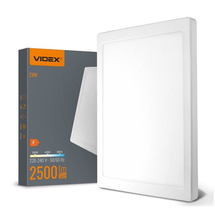 КВАДРАТЕН LED ПЛАФОН VL-DL6S-24CW 3K/4K/6.5K 3CCT VIDEX - БЯЛ