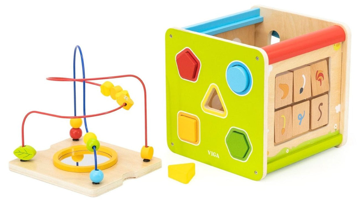 Дървен дидактичен куб 9 в 1 Viga Toys