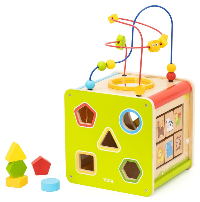 Дървен дидактичен куб 9 в 1 Viga Toys