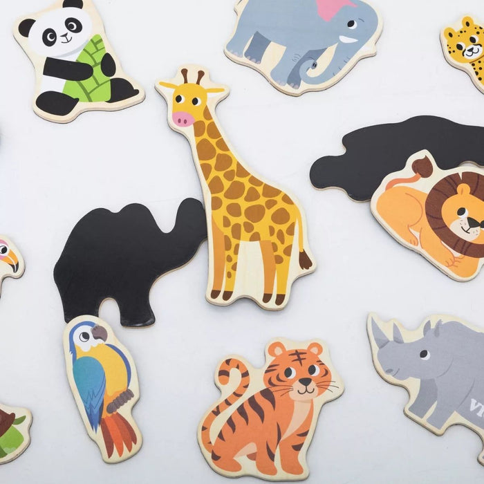 Комплект магнити Viga Toys - Диви животни, 20 части
