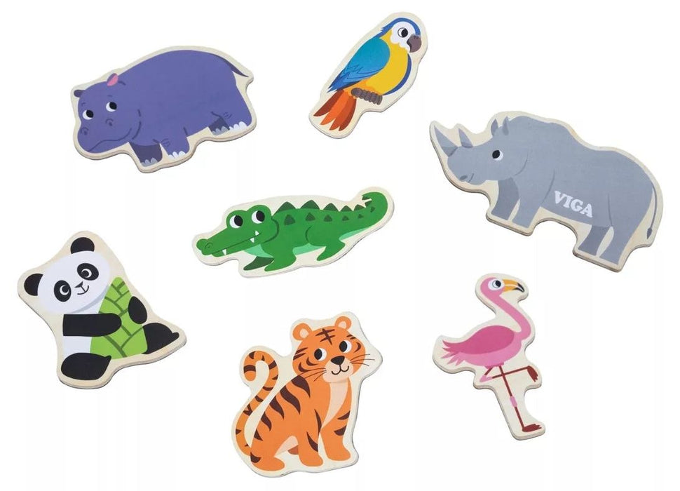 Комплект магнити Viga Toys - Диви животни, 20 части